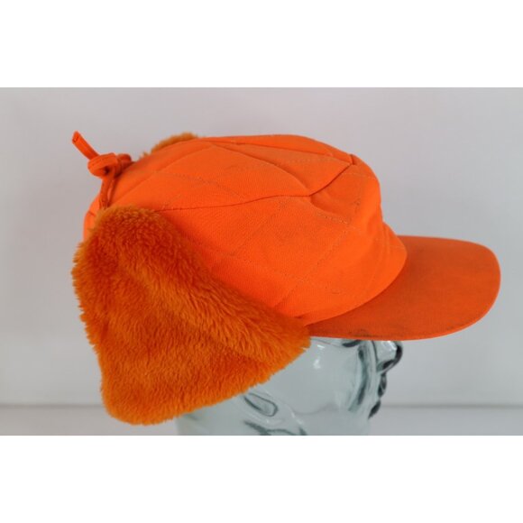 Vtg 70s 80s Streetwear Distressed Quilted Ear Flap Trappers Hunter Hat Medium - Picture 5 of 12